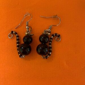 Elegant Black Beaded Earrings